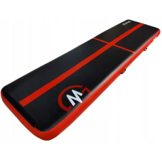 Мат гімнастичний надувний MASTER, 400 x 100 x 20 см, чорно-червоний