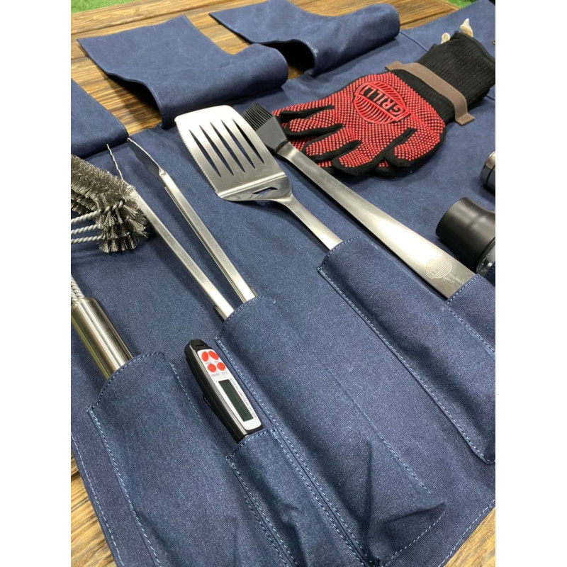 Скрутка органайзер для барбекю інструментів синя (джинс) GRILLI 88800 Код: 009369