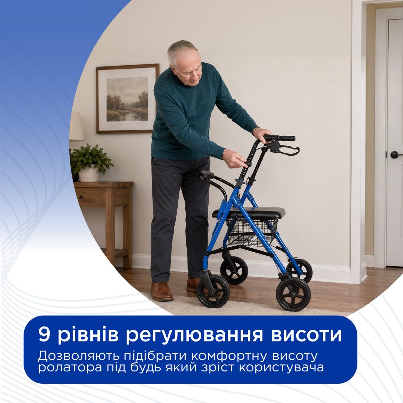 Ходунки на колесах з підвищеною надійністю і функціональністю ролатор Doctor Life 11770 (11770-2474)