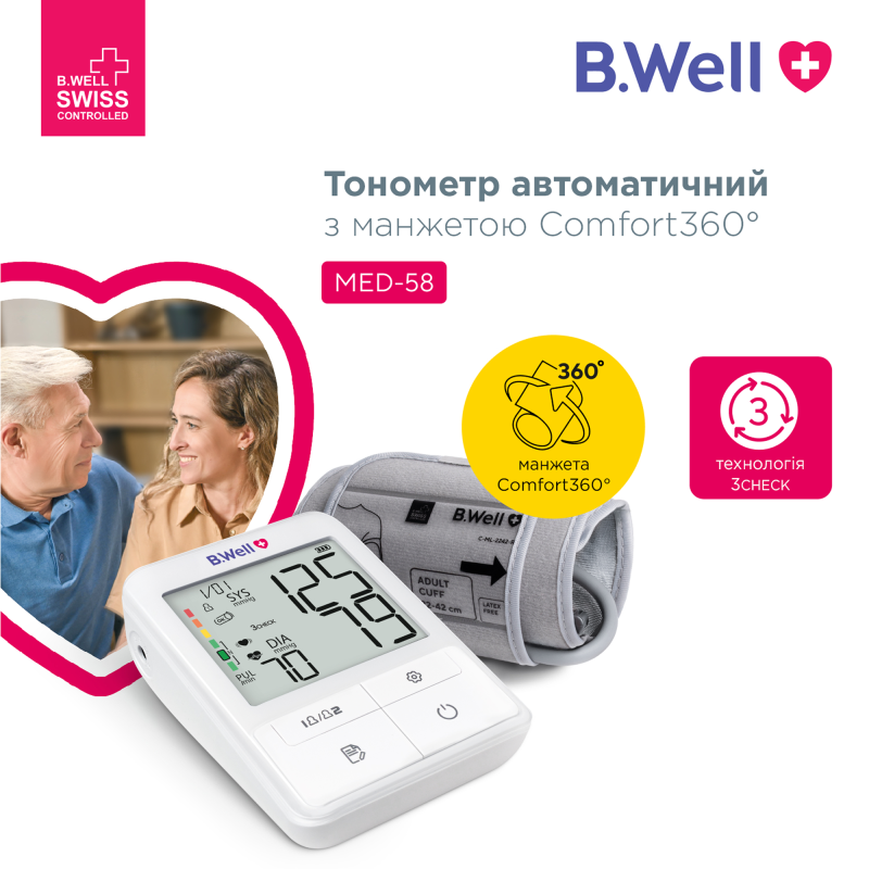 Автоматичний тонометр B.Well MED-58 (MED-58-2670)