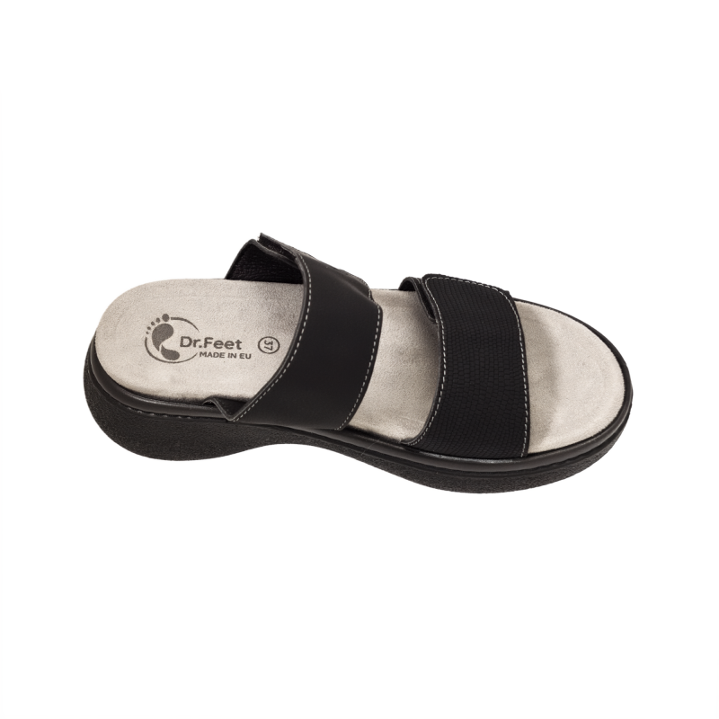 Жіночі сандалі Dr.Feet 21012 146-148 з двома регульованими ремінцями чорні Розмір 3 (21012 146-148/37-2856)