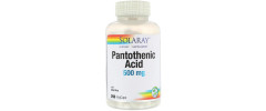 Пантотенова кислота, Pantothenic Acid, Solaray, 500 мг, 250 рослинних капсул