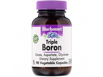 Потрійний бор 3мг, Bluebonnet Nutrition, Triple Boron, 90 вегетаріанських капсул