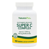 Супер Комплекс Витамина С, Уповoленного Высвобождения, Super C Complex, 500 мг, Natures Plus, 90 таблеток
