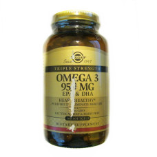 СКИДКА Рыбий Жир, Омега 3 (Omega-3 EPA, DHA), 950 мг, Тройная Сила, Solgar, 100 желатиновых капсул (поврежденная этикетка)