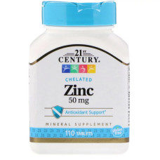Цинк, 50 мг, 21st Century, 110 таблеток
