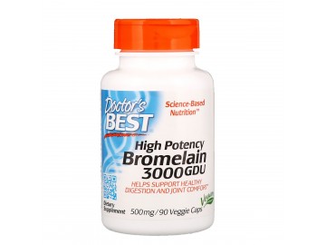 Бромелайн, Bromelain, Doctor's Best, 500 мг, 90 капсул