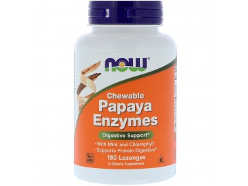 Травні Ферменти Папаї, Papaya Enzymes, 180 таблетокдля розсмоктування