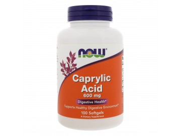 Каприлова Кислота 600 мг, Caprylic Acid, Now Foods, 100 желатинових капсул