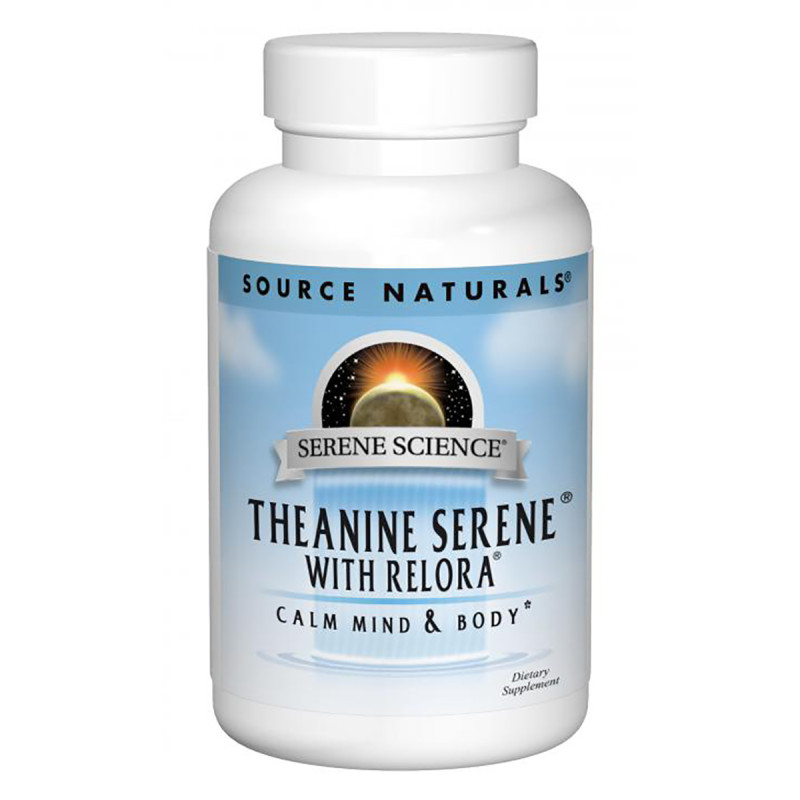 Теанин с Релором, Serene Science, Source Naturals, 60 таблеток