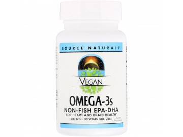 Веганська Омега-3, EPA-DHA, 300 мг, Source Naturals, 30 желатинових капсул