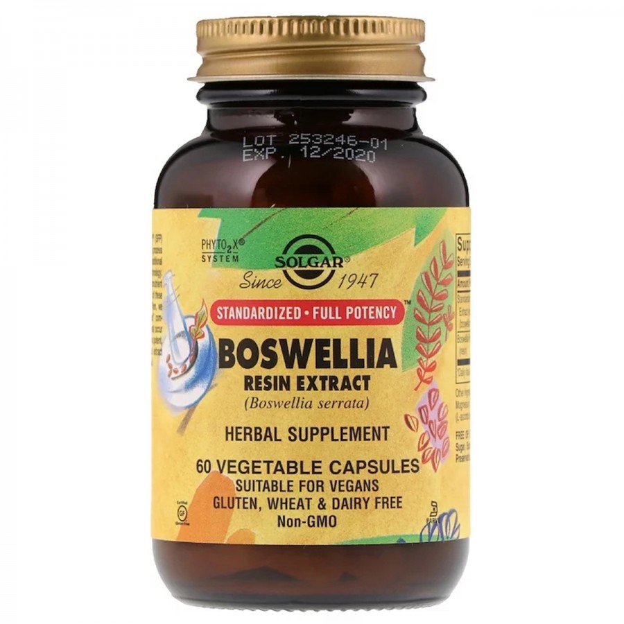 Босвелія Екстракт, Boswellia Resin Extract, Solgar, 60 вегетаріанських капсул