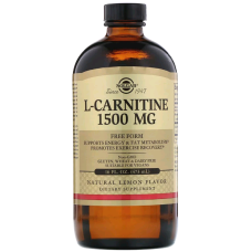 L-Карнитин, L-Carnitine, Solgar, 1500 мг, Лимонний Смак, 473мл