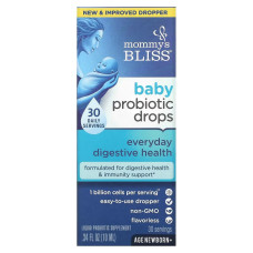 Пробиотики в каплях для новорожденных и старших, Baby Probiotic Drops, Mommy's Bliss, 10 мл