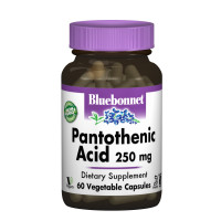 Пантотеновая Кислота (В5) 250мг, Bluebonnet Nutrition, 60 вегетарианских капсул