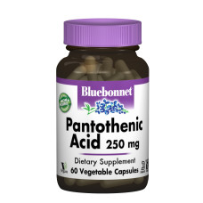 Пантотенова Кислота (B5) 250мг, Bluebonnet Nutrition, 60 вегетаріанських капсул