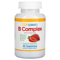 B-Комплекс, вкус клубники, B Complex Gummies, California Gold Nutrition, 45 жевательных конфет