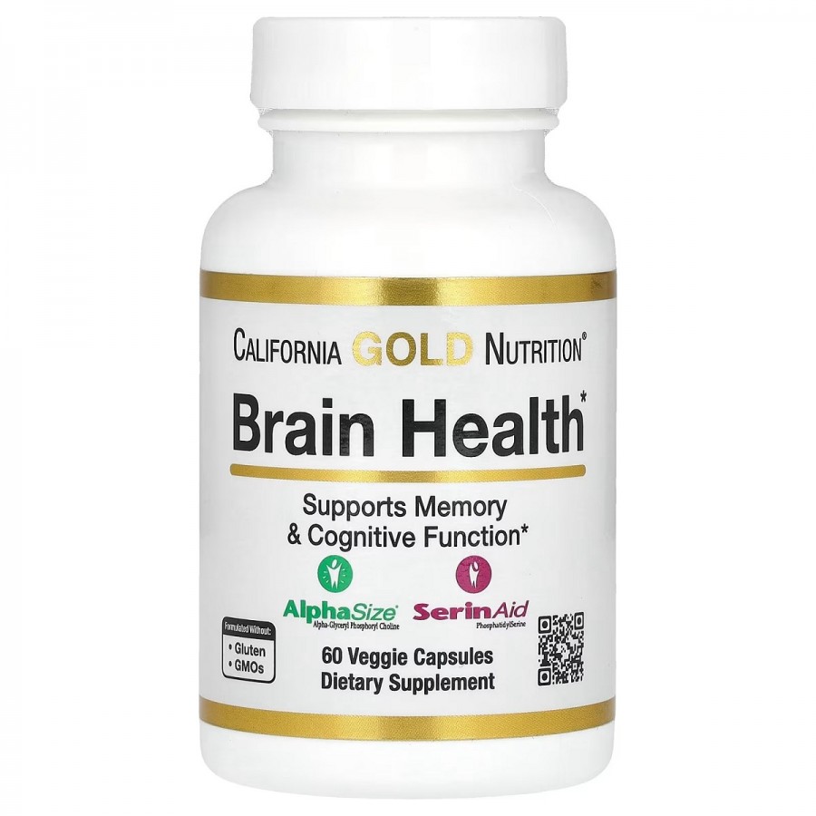 Здоров'я мозку, Brain Health, California Gold Nutrition, 60 вегетаріанських капсул