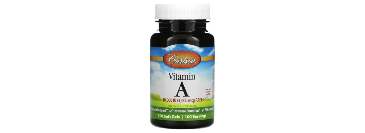 Вітамін А, 10000 МО, Vitamin A, Carlson, 100 желатинових капсул