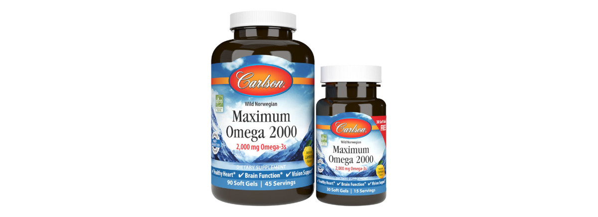 Омега Максимум 2000, Смак Лимона, Maximum Omega 2000, Carlson, 90+30 желатинових капсул