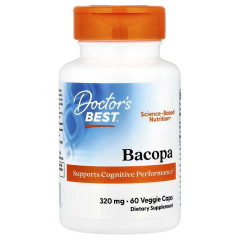 Бакопа, 320 мг, Bacopa, Doctor's Best, 60 вегетаріанских капсул