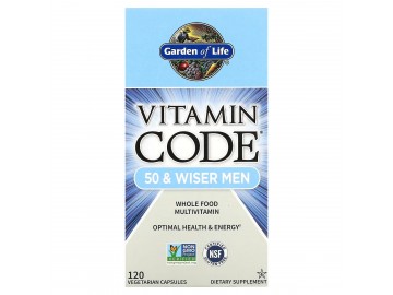 Чоловічі Мультівітаміни 50+, Vitamin Code, Garden of Life, 120 вегетаріанських капсул