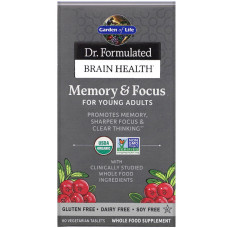 Комплекс для Мозку, Пам'яті та Концентрації Уваги для Молодих і Дорослих, Dr. Formulated Brain Health, Garden of Life, 60 вегетаріанських таблеток