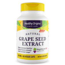 Экстракт виноградных косточек, 300 мг, MegaNatural-BP Grape Seed Extract, Healthy Origins, 60 вегетарианских капсул