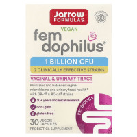 Пробиотики Для Женщин, Женский дофилус, 1 млрд КОЕ, Women's Fem Dophilus, Jarrow Formulas, 30 вегетарианских капсул