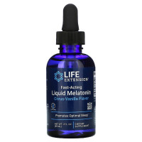 Мелатонин жидкий, быстродействующий с цитрусово-ванильным вкусом, Fast-Acting Liquid Melatonin, Life Extension, 2 жидких унции (59 мл)