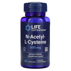N-ацетил-L-цистеїн, 600 мг, NAC N-Acetyl-L-Cysteine, Life Extension, 60 капсул