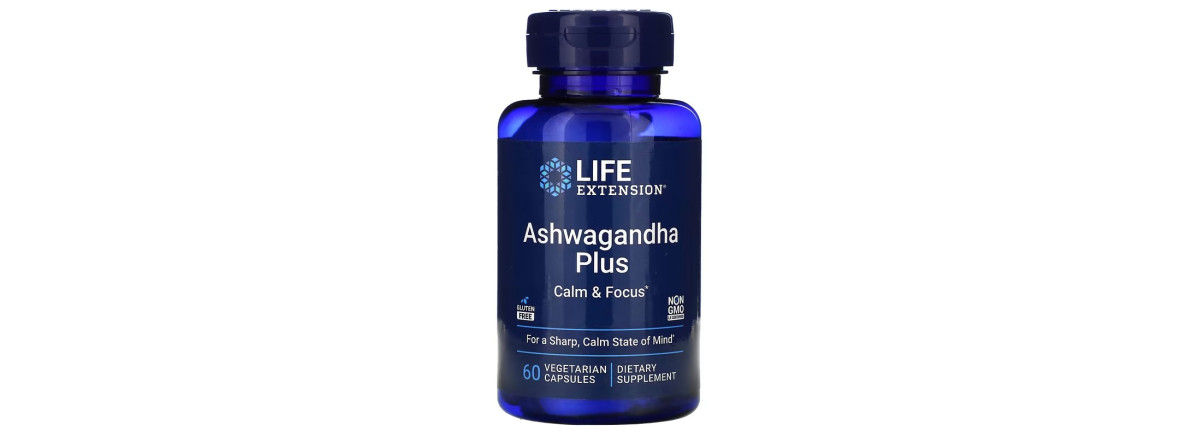 Ашваганда Плюс, Ashwagandha Plus, Life Extension, 60 вегетаріанских капсул