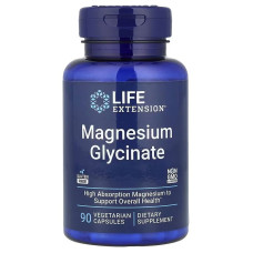 Магній гліцинат, 105 мг, Magnesium Glycinate, Life Extension, 90 вегетаріанських капсул