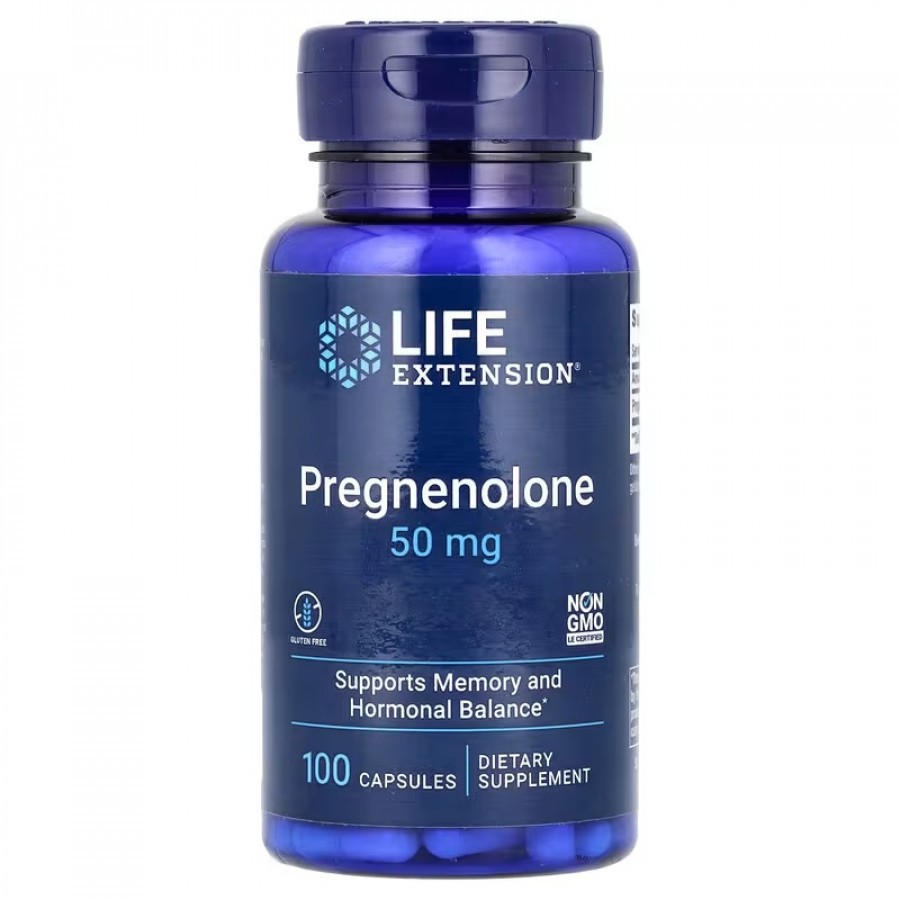 Прегненолон, Pregnenolone, Life Extension, 100 капсул