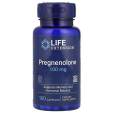 Прегненолон, 100 мг, Pregnenolone, Life Extension, 100 капсул