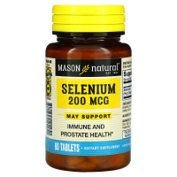 УЦІНКА Селен 200 мкг, Selenium, Mason Natural, 60 таблеток (тріщина)