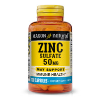 Цинк Сульфат 50 мг, Zinc Sulfate, Mason Natural, 100 капсул