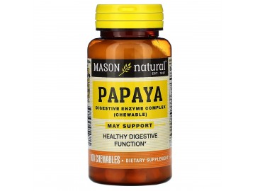 Папайя, комплекс травних ферментів, Papaya, Digestive Enzyme Complex, Mason Natural, 100 жувальних таблеток