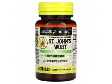 Екстракт Звіробою, 300 мг, Standardized Extract, St. John's Wort, Mason Natural, 60 капсул