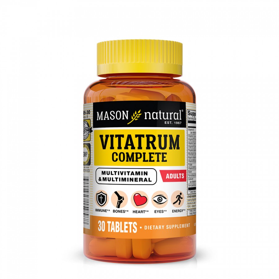 Повний комплекс Мультивітамінів і Мінералів, Vitatrum Complete Multivitamin & Multimineral, Mason Natural, 30 таблеток