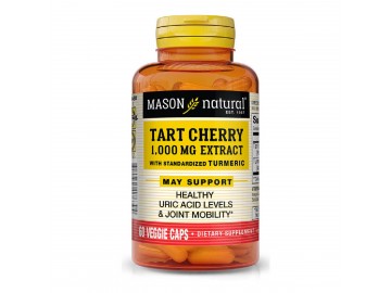 Екстракт терпкої вишні 1000мг з куркумою, Tart Cherry Extract With Turmeric, Mason Natural, 60 вегетаріанських капсул