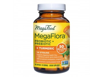 Пробіотики MegaFlora Probiotic with Turmeric, MegaFood, 60 капсул