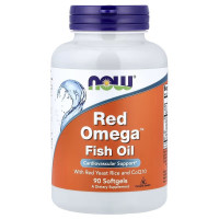 Червоний рис, Омега та Коензим, Red Omega Fish Oil With Red Yeast Rice and CoQ10, Now Foods, 90 гелевих капсул