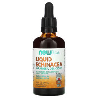 Ехінацея для дітей у краплях, смак апельсина, Kids, Liquid Echinacea, Now Foods, 59 мл