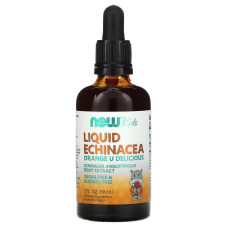 Ехінацея для дітей у краплях, смак апельсина, Kids, Liquid Echinacea, Now Foods, 59 мл
