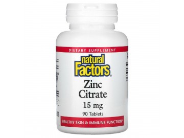 Цитрат цинку, Zinc Citrate, Natural Factors, 15 мг, 90 таблеток