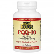 PQQ с Коэнзимом Q10, 20 мг, PQQ-10, Natural Factors, 30 капсул