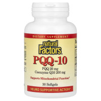 PQQ с Коэнзимом Q10, 20 мг, PQQ-10, Natural Factors, 30 капсул