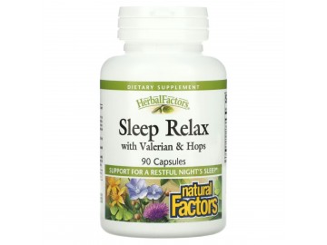 Сон та розслаблення з валеріаною та хмелем, Sleep Relax with Valerian&Hops, Natural Factors, 90 капсул