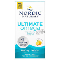Рыбий жир, вкус лимона, Nordic Naturals, Ultimate Omega, Лимон, 1000 мг, 60 капсул